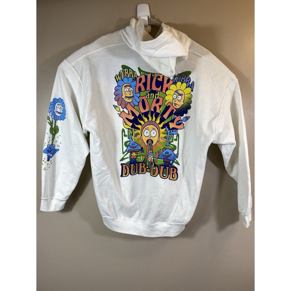 Rare Rick and Morty Dub Dub White Hoodie Size XL